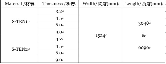 S-TEN 在庫規格