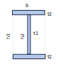 H形鋼(縦向き) b x h1