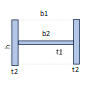 H形鋼(横向き) b1 x h